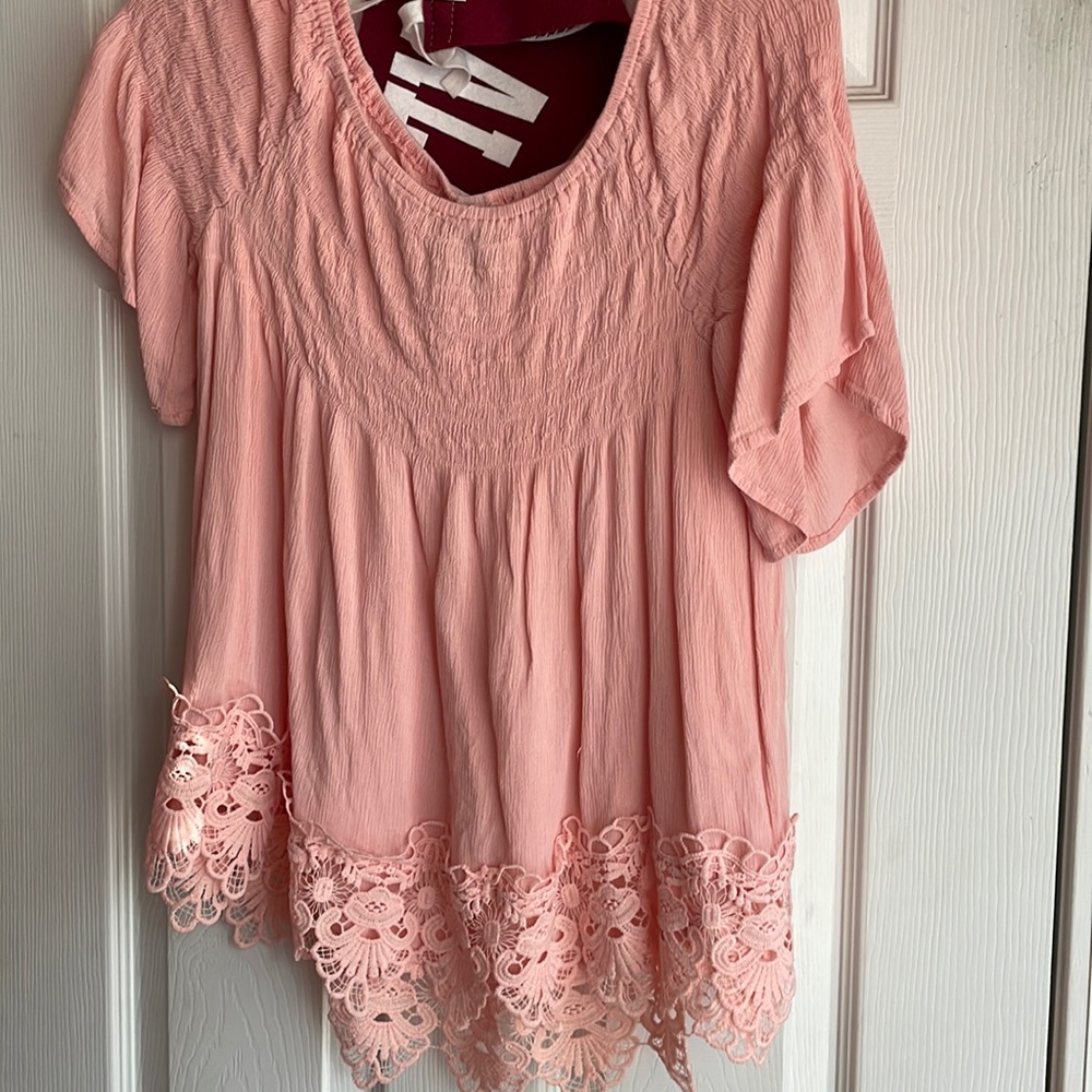 Pink off the shoulder top